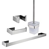 voordelige Badkameraccessoireset-Badkamer accessoiresets / Handdoekstang / Toiletrolhouder Nieuw ontwerp / Creatief Hedendaagse / Traditioneel Roestvast staal / Roestvrijstaal / ijzer / Metaal 4 stuks Muurbevestigd