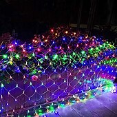 Χαμηλού Κόστους Plug In Ηλεκτρικό-led net net string 6m x 4m 672 leds net lights lights curtain lights for Christmas holiday party decor outdoor string string lights with 8 modes non-waterproofable linkable 220-240v