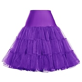 abordables jupon-Rétro Vintage Classique Lolita Années 1950 Jupe à cerceaux Tutu Sous jupe Danseur de ballet Couleur Unie Ligne A Femmes Fille Carnaval Mascarade Fête du thé Enterrement de Vie de Jeune Fille Adulte
