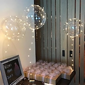 cheap Battery String Lights-LED Balloons Light Up BoBo Balloons Warm White Colorful Luminous Transparent Bubble 20/10/4pcs LED Lights Up Balloons Indoor Outdoor Decoration Birthday Party Wedding Decoration Xmas Gift