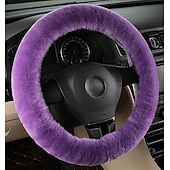 abordables Fundas para volante-piel de lana suave cubierta del volante del coche protector de accesorios del coche del camión protector para el volante universal 35cm-43cm antideslizante reconfortante y lujosa textura suave