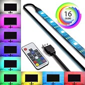 זול שלט רחוק-אורות רצועת led עמיד למים 1 m rgb tiktok אורות 60 נוריות 5050 smd 10 מ&quot;מ 1 m led אורות רצועת 17-key מרחוק שלט רחוק rgb tiktok אורות טלוויזיה רקע אור ip65
