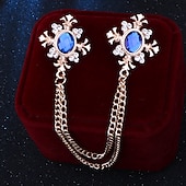 economico Accessori e altro-Per uomo Cristallo Spille Spiga Creativo Verticale Importante Nappa Essenziale Di tendenza Roccia Strass Spilla Gioielli Blu Nero Per Matrimonio Strada Quotidiano Ufficio Serata