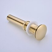 cheap Pop Up Drains-Brass Pop Up Sink Drain Stopper with Overflow Bathroom Faucet Vessel Vanity Sink Drainer