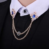 economico Accessori e altro-Per uomo Cristallo Spille Spiga Creativo Verticale Importante Nappa Essenziale Di tendenza Roccia Strass Spilla Gioielli Blu Nero Per Matrimonio Strada Quotidiano Ufficio Serata
