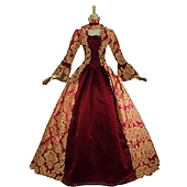 preiswerte Kleider-Rokoko Viktorianisch Cocktailkleid Lange Länge Kleid Partykostüm Maskerade Übergröße Normal Gedicht Übergrössen Ballkleid Kostüm Damen königlich Party Abschlussball Karneval von Venedig Kleid