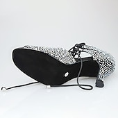 levne Boty na latinskoamerické tance-Dámské Boty na latinskoamerické tance Párty Trénink Výkon Křišťálové sandály Podpatky Třpytivé flitry Křišťál / imitace drahokamu Rozšiřující se Šněrování Černá Mandlová / Satén