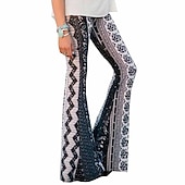 preiswerte Unterteile-Hippie Scheibe Vintage 1960er 1970er Disko Kumpel Funk Glockenhose Damen Erwachsene Kostüm Jahrgang Cosplay Freizeitskleidung Festival Normallänge Leger Aufgebauscht Hosen Karneval Schlager Outfit