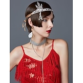 ieftine Accesorii și altele-Retro / vintage Urlați 20 de ani Anii 1920 Accesoriu de Păr Bandană Adolescentă Gatsby Charleston Gentlewoman Franjuri Mată Ciucure Haine Bal Pentru femei Halloween Mascaradă Petrecere Birou