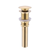 cheap Pop Up Drains-Brass Pop Up Sink Drain Stopper with Overflow Bathroom Faucet Vessel Vanity Sink Drainer
