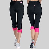 billiga Byxor, shorts och kjolar för kvinnor-TASDAN Dam 3/4 cykeltights Cykel Shorts 3/4 Strumpbyxor Slapp form Vägcykling sporter 3D Tablett Andningsfunktion Snabb tork Reflexkant Grå Rosa Coolmax® Elastan Silikon Kläder Cykelkläder / Elastisk