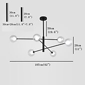 olcso Műhold-107 cm-es sputnik design csillár fém lineáris sziget festett kivitelben, modern északi stílusban 220-240v