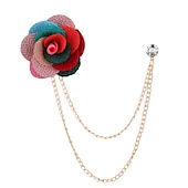 abordables Pin&#039;s et broches-Homme Cristal Broche Lien / Chaîne Créatif Fleur Verticale Mode basique Classique Tendance Roche Broche Bijoux Chameau Couleur assortie Noir Pour Mariage Soirée Fiançailles Promettre Festival