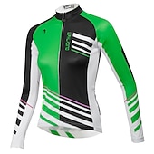 abordables Maillots de mujer-ILPALADINO Mujer Maillot de Ciclismo Manga Larga Invierno Talla Grande Bicicleta Camiseta con 3 bolsillos traseros MTB Bicicleta Montaña Ciclismo Carretera Almohadilla 3D Transpirable Diseño