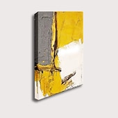 abordables Peintures Abstraites-Peinture à l&#039;huile à la main peint à la main art mural abstrait jaune décoration de la maison décor toile roulée sans cadre non étiré