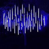 olcso Hálózatra csatlakoztatható elektronika-4db csomag 30cm x8 12 &quot;húrlámpa 576 led eső meteor esőfény karácsonyfa ünnepi party kültéri dekoráció vízálló összekapcsolható hosszabbító