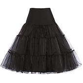 abordables jupon-Rétro Vintage Classique Lolita Années 1950 Jupe à cerceaux Tutu Sous jupe Danseur de ballet Couleur Unie Ligne A Femmes Fille Carnaval Mascarade Fête du thé Enterrement de Vie de Jeune Fille Adulte