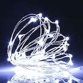 ieftine Acumulatoare-nuntă elegantă petrecere de recepție 10 m șir lumini 100 led fire rezistente la apă zâne șir lumini 4 buc 2 buc 1 buc pentru Crăciun nuntă acasă vacanță cameră de petrecere decor în aer liber alb