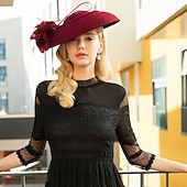 economico Cappelli da Festa-100% lana Cappello Kentucky Derby / berretto con Piume 1 pc Informale / Da tutti i giorni / Coppa di Melbourne Copricapo
