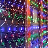 ieftine Conectat Electric-elegantă nuntă recepție petrecere led net lumini 192 leduri 3mx2m în aer liber șiruri lumini impermeabile pentru Crăciun decorare nuntă zână șir de lumină decor exterior lampă decor acasă decorare