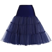 abordables jupon-Rétro Vintage Classique Lolita Années 1950 Jupe à cerceaux Tutu Sous jupe Danseur de ballet Couleur Unie Ligne A Femmes Fille Carnaval Mascarade Fête du thé Enterrement de Vie de Jeune Fille Adulte