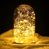 رخيصةأون يعمل بالبطاريات-حفل زفاف أنيق&amp;amp;حفل استقبال 8 أوضاع 10 م 100 أضواء خرافية LED مع جهاز تحكم عن بعد ومؤقت وأسلاك نحاسية مقاومة للماء تعمل بالبطارية وأضواء متلألئة للغرفة والحديقة&amp;amp;زينة الشجرة