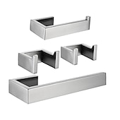 billige Tilbehørssett til badet-toalettpapirholder / håndklebar / baderomsutstyr kreativ / ny design morsom&amp;amp;amp; finurlig / moderne metall / rustfritt stål / rustfritt stål + en abs abs 4stk - veggmontert baderom