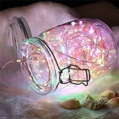 abordables Alimentación por batería-Guirnalda de luces LED de 2m, 20led, alambre de cobre, luces para decoración de boda, árbol de Navidad, fiesta de boda, botón de regalo, batería