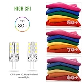 cheap LED Bi-pin Lights-10PCS G4 Bi-pin LED Light Bulb 3W 24LED SMD 2835 Equivalent Halogen Bulb 30W Warm white 3000K Daylight White 6000K 360° Beam Angle Flicker Free DC12V AC220V AC110V