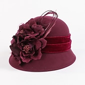 economico Cappelli da Festa-di modo delle signore di lana partito / cappello casuale / esterno con fiori (più colori)