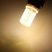 billige Bi-pin lamper med LED-6stk 5 w 48led g4 3014smd silikagel maislys led bi-pin-lys led kreativ fest dekorative krystall lysekrone lysskilde energisparende lyspærer varm hvit hvit ac / dc12 v