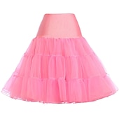 abordables jupon-Rétro Vintage Classique Lolita Années 1950 Jupe à cerceaux Tutu Sous jupe Danseur de ballet Couleur Unie Ligne A Femmes Fille Carnaval Mascarade Fête du thé Enterrement de Vie de Jeune Fille Adulte