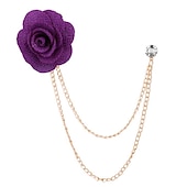 abordables Pin&#039;s et broches-Homme Cristal Broche Lien / Chaîne Créatif Fleur Verticale Mode basique Classique Tendance Roche Broche Bijoux Chameau Couleur assortie Noir Pour Mariage Soirée Fiançailles Promettre Festival