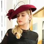economico Cappelli da Festa-100% lana Cappello Kentucky Derby / berretto con Piume 1 pc Informale / Da tutti i giorni / Coppa di Melbourne Copricapo