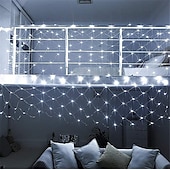 ieftine Conectat Electric-elegantă nuntă recepție petrecere led net lumini 192 leduri 3mx2m în aer liber șiruri lumini impermeabile pentru Crăciun decorare nuntă zână șir de lumină decor exterior lampă decor acasă decorare