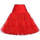 abordables jupon-Rétro Vintage Classique Lolita Années 1950 Jupe à cerceaux Tutu Sous jupe Danseur de ballet Couleur Unie Ligne A Femmes Fille Carnaval Mascarade Fête du thé Enterrement de Vie de Jeune Fille Adulte