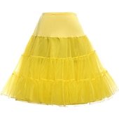 abordables jupon-Rétro Vintage Classique Lolita Années 1950 Jupe à cerceaux Tutu Sous jupe Danseur de ballet Couleur Unie Ligne A Femmes Fille Carnaval Mascarade Fête du thé Enterrement de Vie de Jeune Fille Adulte