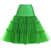 abordables jupon-Rétro Vintage Classique Lolita Années 1950 Jupe à cerceaux Tutu Sous jupe Danseur de ballet Couleur Unie Ligne A Femmes Fille Carnaval Mascarade Fête du thé Enterrement de Vie de Jeune Fille Adulte