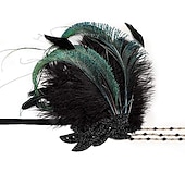 ieftine Accesorii și altele-Epocă Anii 1920 Gatsby Bandană Adolescentă Invitat la nuntă Pană Costume de fancy Pentru femei Recepția de Nuntă Petrecerea Burlăcițelor Festival Adulți Veșminte de cap