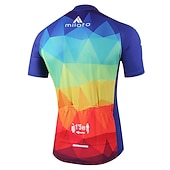 tanie Męskie koszulki-Męskie Koszulka rowerowa Tęczowy Gradient Wzory Krótki rękaw Rower Koszula Bluza dresowa Dżersej z 3 tylnymi kieszeniami Kolarstwo górskie Kolarstwie szosowym Szybkie wysychanie Przepuszczalno