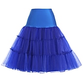 abordables jupon-Rétro Vintage Classique Lolita Années 1950 Jupe à cerceaux Tutu Sous jupe Danseur de ballet Couleur Unie Ligne A Femmes Fille Carnaval Mascarade Fête du thé Enterrement de Vie de Jeune Fille Adulte