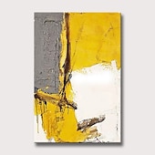 abordables Peintures Abstraites-Peinture à l&#039;huile à la main peint à la main art mural abstrait jaune décoration de la maison décor toile roulée sans cadre non étiré
