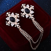 economico Accessori e altro-Per uomo Cristallo Spille Spiga Creativo Verticale Importante Nappa Essenziale Di tendenza Roccia Strass Spilla Gioielli Blu Nero Per Matrimonio Strada Quotidiano Ufficio Serata