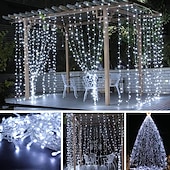 رخيصةأون يعمل بالكهرباء-3M أضواء سلسلة 300 المصابيح تراجع LED 1PC أبيض دافئ أبيض أزرق ضد الماء حزب ديكور 220-240 V / قابلة للربط / IP44