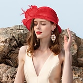 Недорогие Вечеринковые шляпы-Фасцинаторы шляпы лен перо шляпа Bowler  Cloche шляпа солнца цилиндр свадебные повседневные Кентукки скачки день дамы романтическая свадьба принцесса с головным убором головные уборы платья чтобы