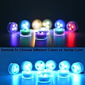 abordables Éclairage subaquatique-10 pièces lumières led submersibles lumières multicolores sous-marines étanche télécommande rvb piscine adaptée pour baignoire étang vases aquariums