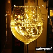 abordables Lumières de Noël-Guirlande lumineuse élégante à 10 LED pour réception de mariage, 1 m, 10 LED, fil de cuivre, alimentée par batterie, pour Noël, fête, mariage, décoration de la maison, sans batterie