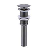 cheap Pop Up Drains-Brass Pop Up Sink Drain Stopper with Overflow Bathroom Faucet Vessel Vanity Sink Drainer