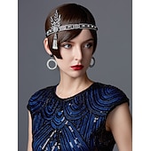 ieftine Accesorii și altele-Retro / vintage Urlați 20 de ani Anii 1920 Accesoriu de Păr Bandană Adolescentă Gatsby Charleston Gentlewoman Franjuri Mată Ciucure Haine Bal Pentru femei Halloween Mascaradă Petrecere Birou