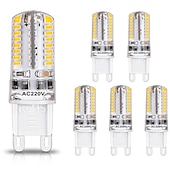 cheap LED Bi-pin Lights-6pcs G9 LED Light Bulbs 3W 30W Halogen Equivalent 250LM 64LEDS Non-dimmable G9 Bulbs for Home Lighting AC220V